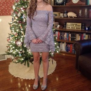 Gray lace dress
